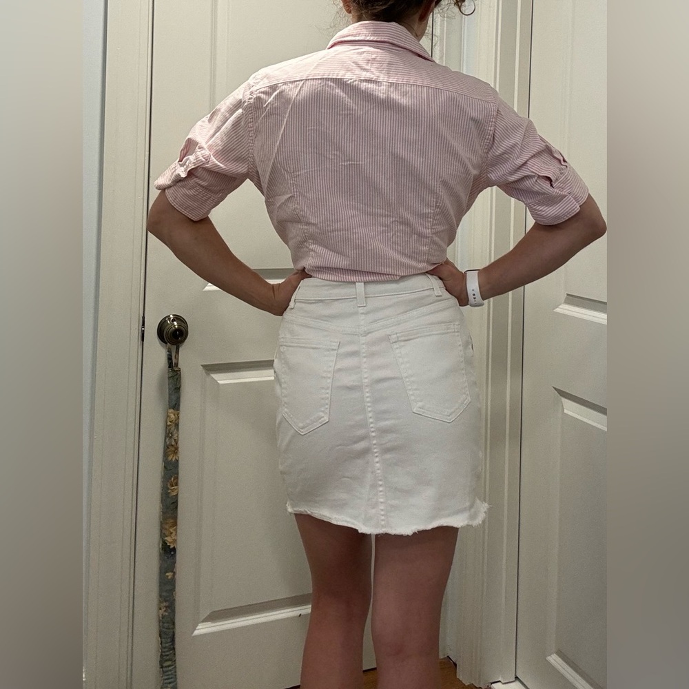 Michael Kors White Button Up High Waisted Skirt - Picture 4 of 6